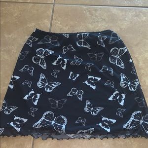 Urban outfitters butterfly lettuce hem skirt